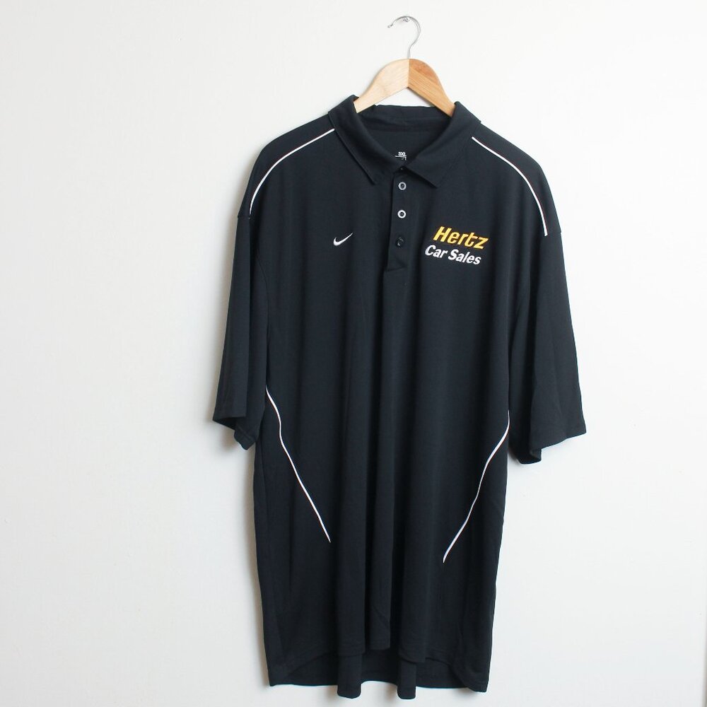 Nike Polo Shirt Mens 3XL Black Hertz Employee Car Rental Uniform